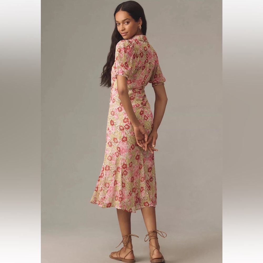 NWT Anthropologie Midi Dress Size 6 Delicate Floral Print - Picture 3 of 14